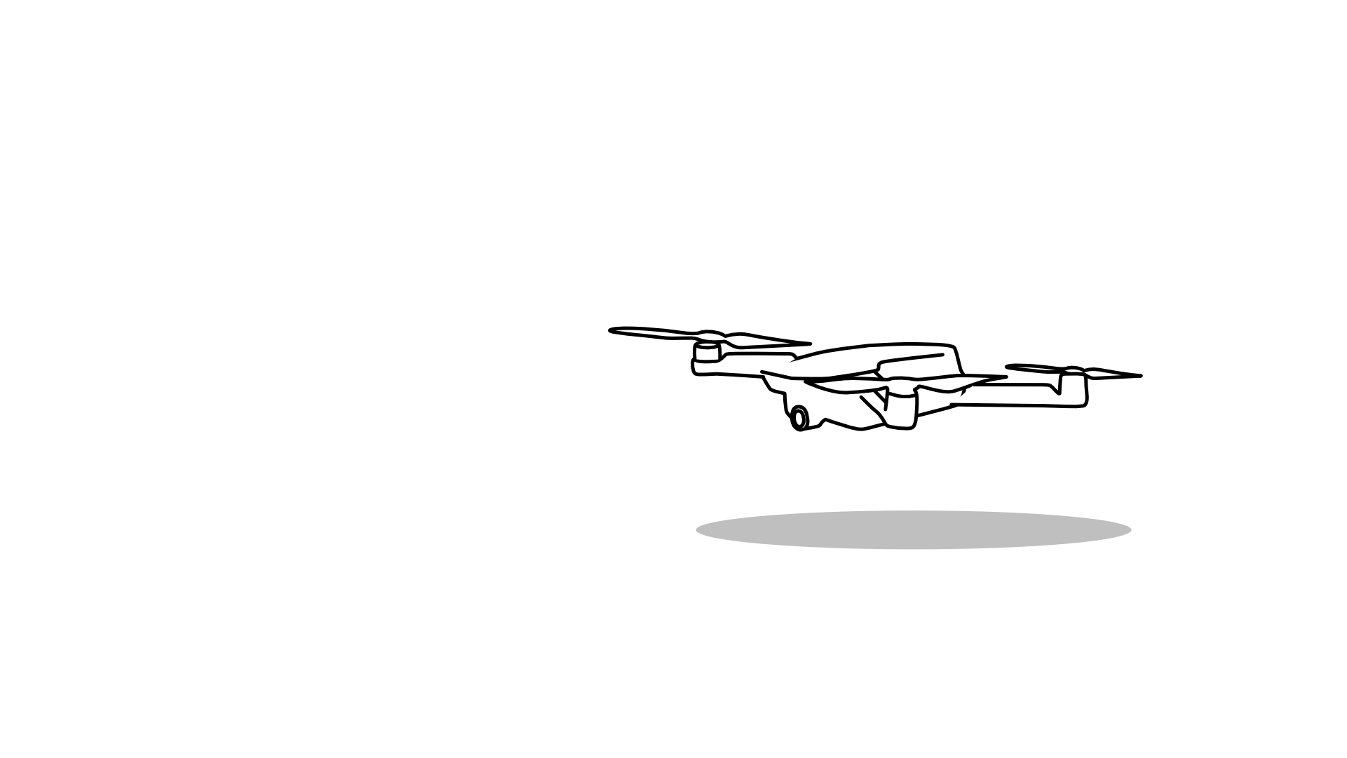 Nasse Video Schriftzug mit einer Drohne daneben